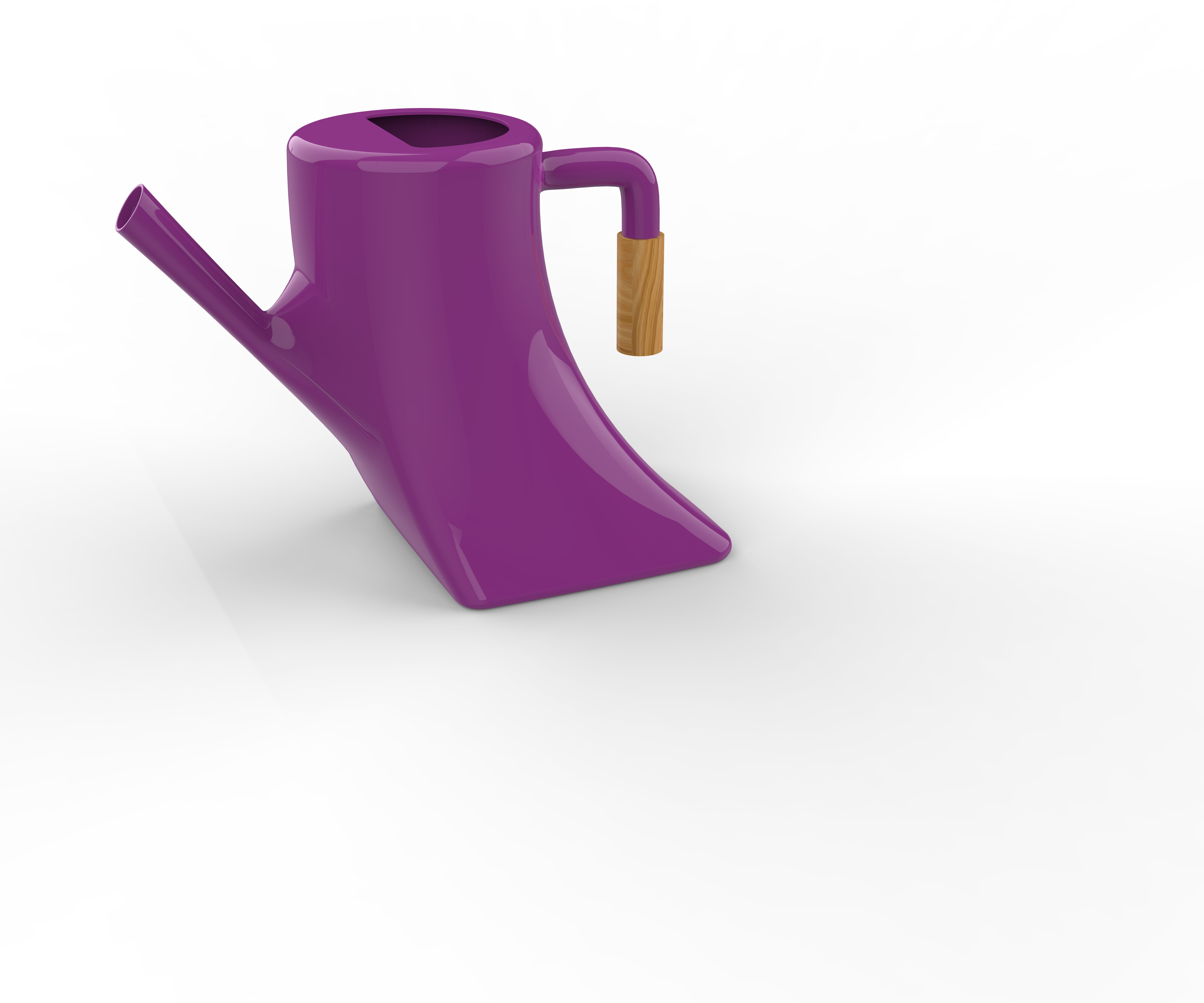 Origin Plastics watering can concept — final environment render, full body
